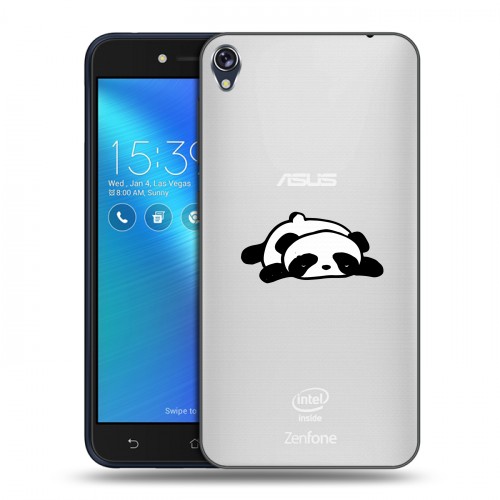Полупрозрачный дизайнерский силиконовый чехол для Asus ZenFone Live Прозрачные панды - смайлики