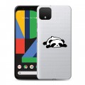 Полупрозрачный дизайнерский силиконовый чехол для Google Pixel 4 XL Прозрачные панды - смайлики