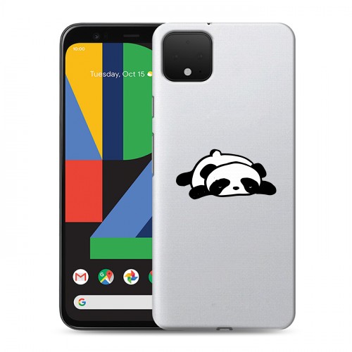 Полупрозрачный дизайнерский силиконовый чехол для Google Pixel 4 XL Прозрачные панды - смайлики