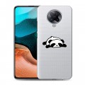 Полупрозрачный дизайнерский силиконовый с усиленными углами чехол для Xiaomi RedMi K30 Pro Прозрачные панды - смайлики