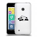 Полупрозрачный дизайнерский пластиковый чехол для Nokia Lumia 530 Прозрачные панды - смайлики