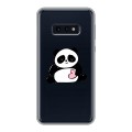 Полупрозрачный дизайнерский силиконовый чехол для Samsung Galaxy S10e Прозрачные панды - смайлики