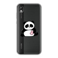 Полупрозрачный дизайнерский пластиковый чехол для Huawei Honor 8s Прозрачные панды - смайлики