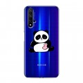 Полупрозрачный дизайнерский пластиковый чехол для Huawei Honor 20 Прозрачные панды - смайлики