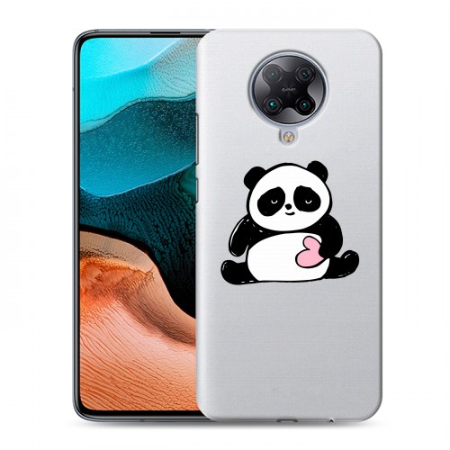 Полупрозрачный дизайнерский пластиковый чехол для Xiaomi RedMi K30 Pro Прозрачные панды - смайлики