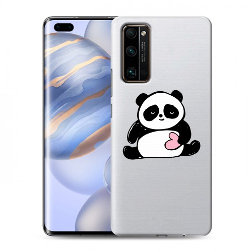 Полупрозрачный дизайнерский пластиковый чехол для Huawei Honor 30 Pro Прозрачные панды - смайлики