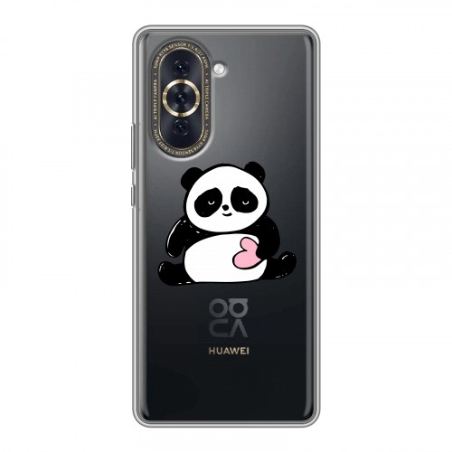 Полупрозрачный дизайнерский пластиковый чехол для Huawei Nova 10 Прозрачные панды - смайлики