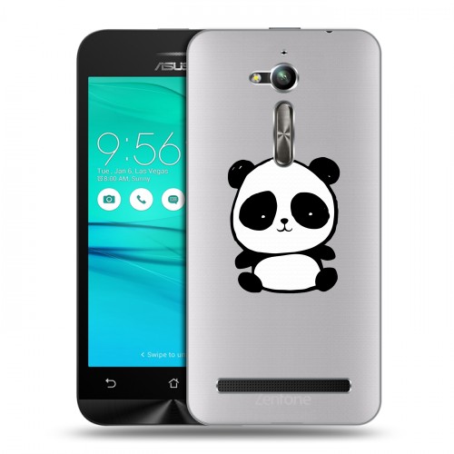 Полупрозрачный дизайнерский пластиковый чехол для ASUS ZenFone Go ZB500KL Прозрачные панды - смайлики