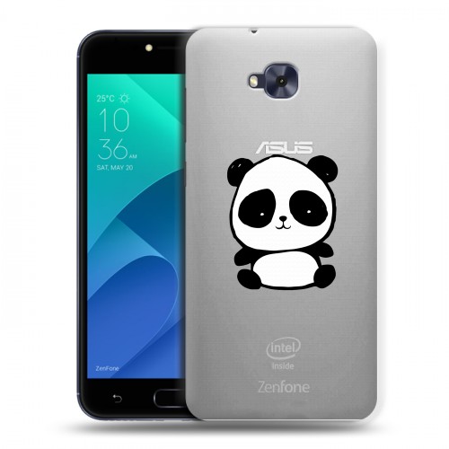 Полупрозрачный дизайнерский пластиковый чехол для ASUS ZenFone 4 Selfie Прозрачные панды - смайлики