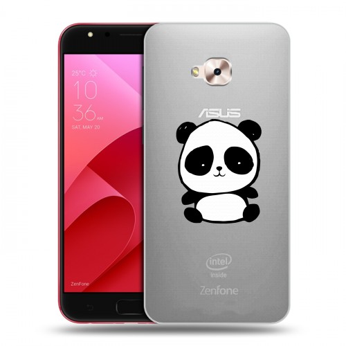 Полупрозрачный дизайнерский пластиковый чехол для ASUS ZenFone 4 Selfie Pro Прозрачные панды - смайлики