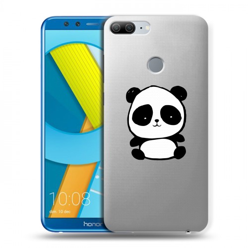 Полупрозрачный дизайнерский пластиковый чехол для Huawei Honor 9 Lite Прозрачные панды - смайлики