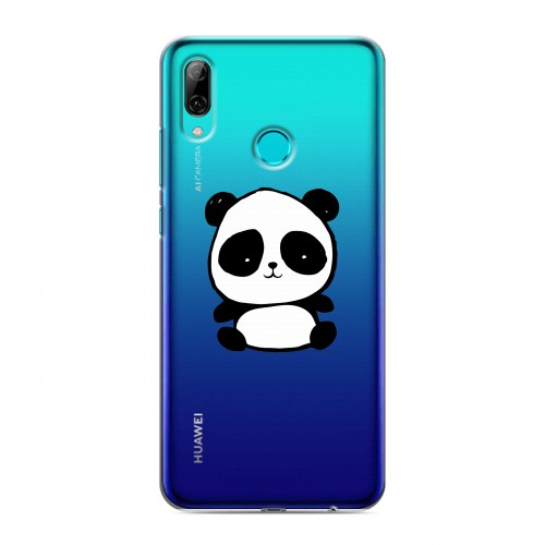 Полупрозрачный дизайнерский пластиковый чехол для Huawei P Smart (2019) Прозрачные панды - смайлики