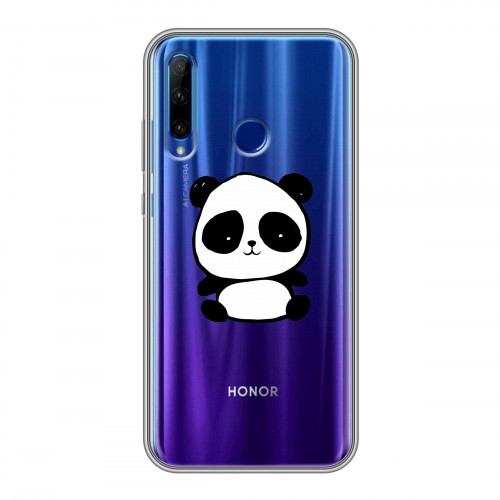 Полупрозрачный дизайнерский силиконовый чехол для Huawei Honor 10i Прозрачные панды - смайлики