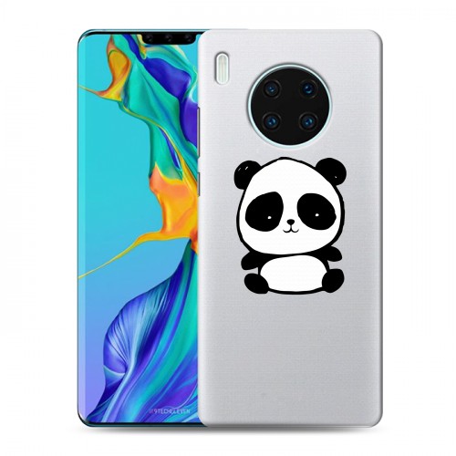Полупрозрачный дизайнерский силиконовый с усиленными углами чехол для Huawei Mate 30 Pro Прозрачные панды - смайлики