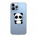 Полупрозрачный дизайнерский силиконовый чехол для Iphone 13 Pro Max Прозрачные панды - смайлики