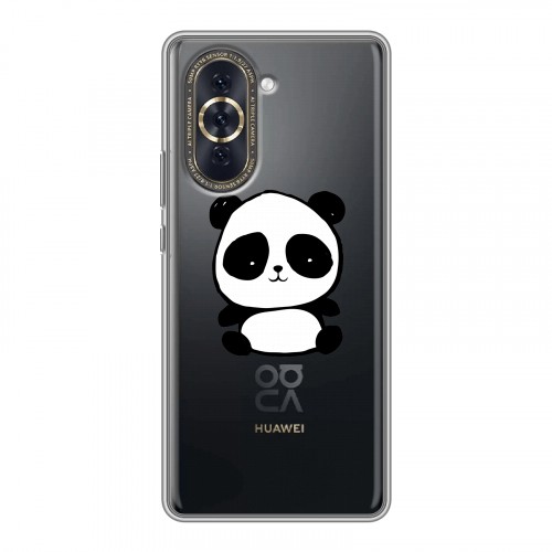 Полупрозрачный дизайнерский силиконовый с усиленными углами чехол для Huawei Nova 10 Прозрачные панды - смайлики