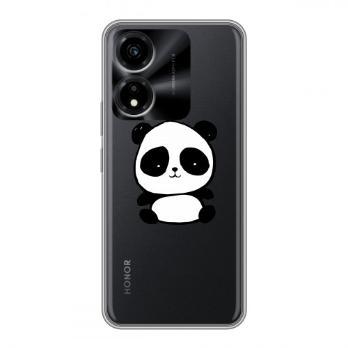 Полупрозрачный дизайнерский силиконовый чехол для Huawei Honor X5 Plus Прозрачные панды - смайлики