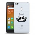 Полупрозрачный дизайнерский пластиковый чехол для Xiaomi Mi4S Прозрачные панды - смайлики