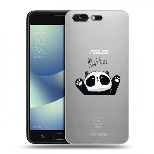 Полупрозрачный дизайнерский силиконовый чехол для ASUS ZenFone 4 Pro Прозрачные панды - смайлики