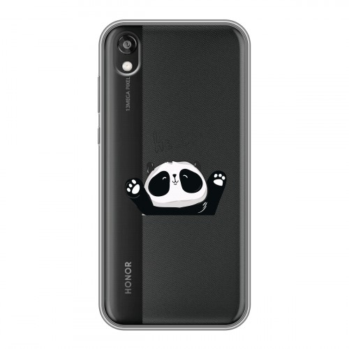 Полупрозрачный дизайнерский силиконовый с усиленными углами чехол для Huawei Honor 8s Прозрачные панды - смайлики