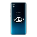 Полупрозрачный дизайнерский силиконовый чехол для Vivo Y91C Прозрачные панды - смайлики