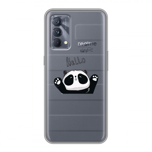 Полупрозрачный дизайнерский пластиковый чехол для Realme GT Master Edition Прозрачные панды - смайлики
