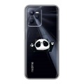 Полупрозрачный дизайнерский силиконовый чехол для Realme C35 Прозрачные панды - смайлики