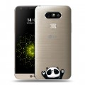 Полупрозрачный дизайнерский пластиковый чехол для LG G5 Прозрачные панды - смайлики