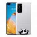 Полупрозрачный дизайнерский пластиковый чехол для Huawei P40 Прозрачные панды - смайлики