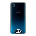 Полупрозрачный дизайнерский силиконовый с усиленными углами чехол для Vivo Y91C Прозрачные панды - смайлики