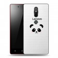 Полупрозрачный дизайнерский пластиковый чехол для Lenovo Phab 2 Plus Прозрачные панды - смайлики