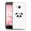 Полупрозрачный дизайнерский силиконовый чехол для HTC U Play Прозрачные панды - смайлики