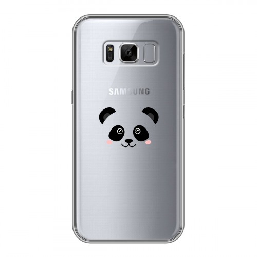 Полупрозрачный дизайнерский пластиковый чехол для Samsung Galaxy S8 Plus Прозрачные панды - смайлики