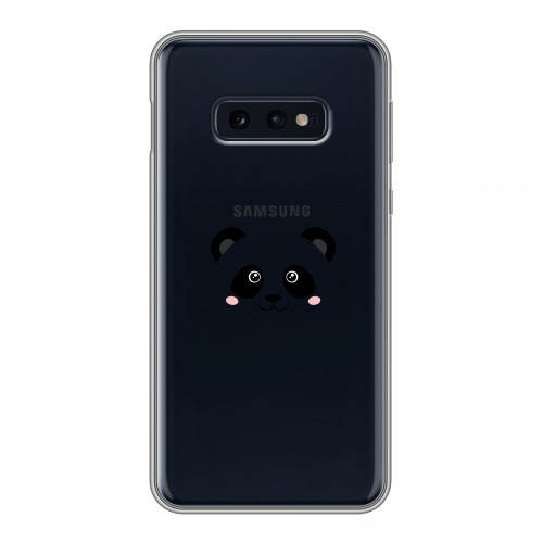 Полупрозрачный дизайнерский силиконовый чехол для Samsung Galaxy S10e Прозрачные панды - смайлики