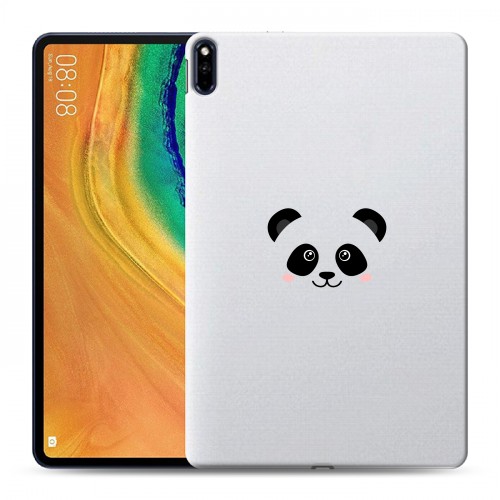 Полупрозрачный дизайнерский силиконовый чехол для Huawei MatePad Pro Прозрачные панды - смайлики