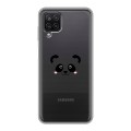 Полупрозрачный дизайнерский пластиковый чехол для Samsung Galaxy A12 Прозрачные панды - смайлики