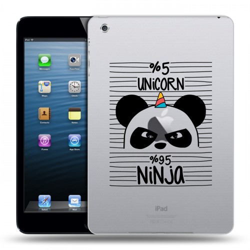 Полупрозрачный дизайнерский силиконовый чехол для Ipad Mini Прозрачные панды - смайлики