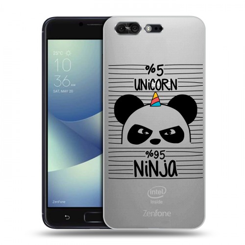 Полупрозрачный дизайнерский силиконовый чехол для ASUS ZenFone 4 Pro Прозрачные панды - смайлики