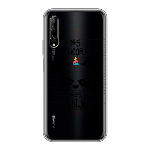 Полупрозрачный дизайнерский пластиковый чехол для Huawei Y9s Прозрачные панды - смайлики