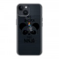 Полупрозрачный дизайнерский пластиковый чехол для Iphone 14 Прозрачные панды - смайлики