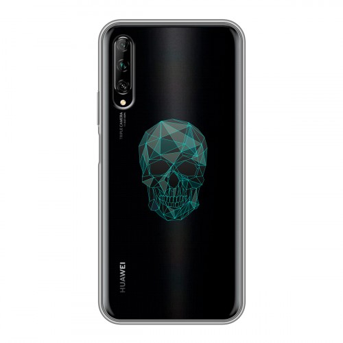 Полупрозрачный дизайнерский силиконовый чехол для Huawei Y9s Прозрачные черепа 2