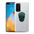 Полупрозрачный дизайнерский пластиковый чехол для Huawei P40 Прозрачные черепа 2