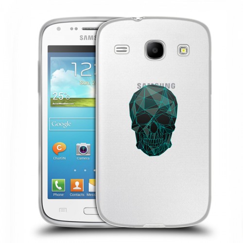 Полупрозрачный дизайнерский пластиковый чехол для Samsung Galaxy Core Прозрачные черепа 2