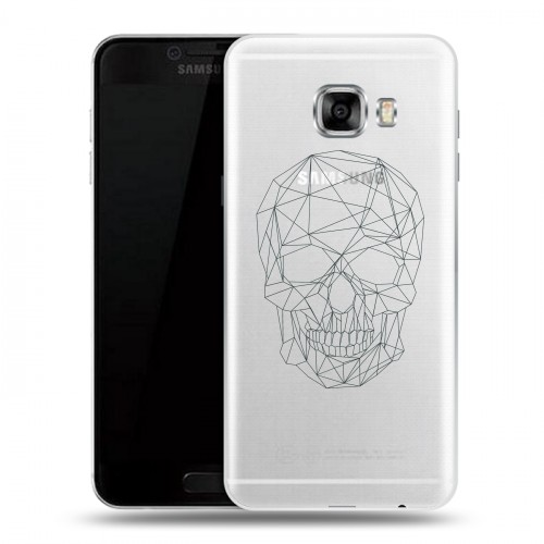 Полупрозрачный дизайнерский пластиковый чехол для Samsung Galaxy C5 Прозрачные черепа 2