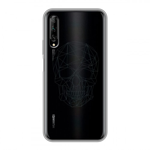 Полупрозрачный дизайнерский пластиковый чехол для Huawei Y9s Прозрачные черепа 2