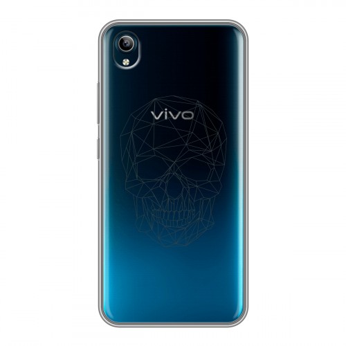 Полупрозрачный дизайнерский силиконовый с усиленными углами чехол для Vivo Y91C Прозрачные черепа 2