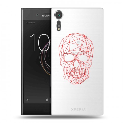 Полупрозрачный дизайнерский пластиковый чехол для Sony Xperia XZs Прозрачные черепа 2