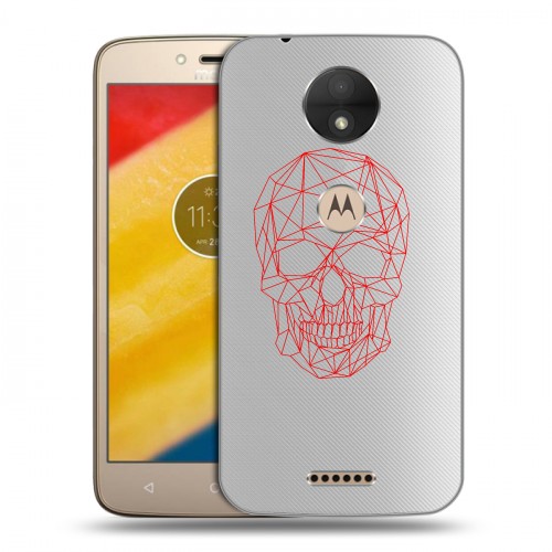 Полупрозрачный дизайнерский пластиковый чехол для Motorola Moto C Прозрачные черепа 2