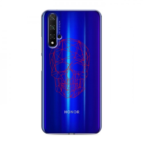 Полупрозрачный дизайнерский пластиковый чехол для Huawei Honor 20 Прозрачные черепа 2