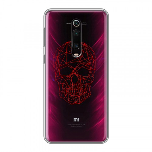 Полупрозрачный дизайнерский силиконовый чехол для Xiaomi RedMi K20 Прозрачные черепа 2